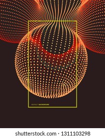 3D abstract molecular structure. Technology style for science, education, big data, visualization and artificial intelligence. Vector illustration. 