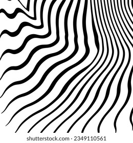 3D abstract monochrome background with line pattern, vector design, technology theme, dimensional line flow in perspective, big data, nanotechnology.