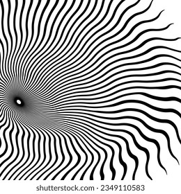 3D abstract monochrome background with line pattern, vector design, technology theme, dimensional line flow in perspective, big data, nanotechnology.