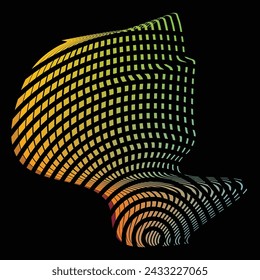 	
3D abstrakter monochromer Hintergrund mit Linienmuster, Vektordesign, Technologiethema, dimensionaler Linienfluss in Perspektive, Big Data, Nanotechnologie.	

