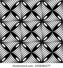 3D abstract monochrome background with line pattern, vector design, technology theme, dimensional line flow in perspective, big data, nanotechnology.	
