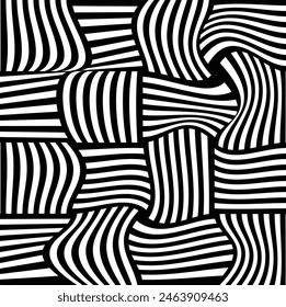 3D abstract monochrome background with line pattern, vector design, technology theme, dimensional line flow in perspective, big data, nanotechnology.