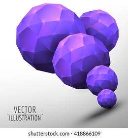 3D abstract object. Spheres on white background. Vector.