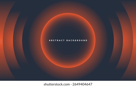 3D Abstract Orange Glow with Circular Waves and Bright Gradient Background for Business Design