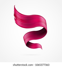 3d abstract paint brush stroke. Colorful modern background with liquid paint brush texture, smear paint. Liquid fluid design. 