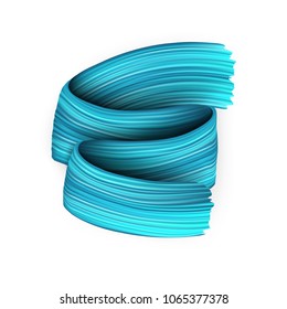 3d abstract paint brush stroke. Colorful modern background with liquid paint brush texture, smear paint. Liquid fluid design. 