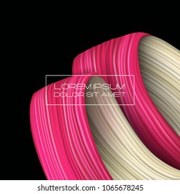 3d abstract paint brush stroke. Colorful modern background with liquid paint brush texture, smear paint. Liquid fluid design. 
