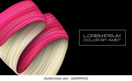 3d abstract paint brush stroke. Colorful modern background with liquid paint brush texture, smear paint. Liquid fluid design. 