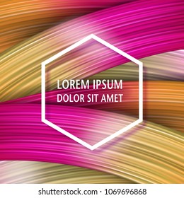 3d abstract paint brush stroke. Colorful modern background with liquid paint brush texture, smear paint. Liquid fluid design. 