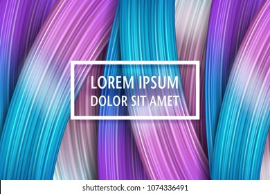 3d abstract paint brush stroke. Colorful modern background with liquid paint brush texture, smear paint. Liquid fluid design. 