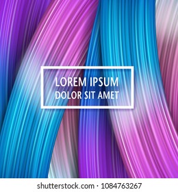 3d abstract paint brush stroke. Colorful modern background with liquid paint brush texture, smear paint. Liquid fluid design. 