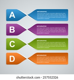 3D abstract paper banners, options infographic. Design element. Vector illustration.