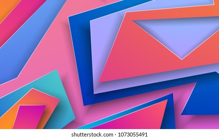 3d abstract paper cut background