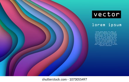 3d abstract paper cut background