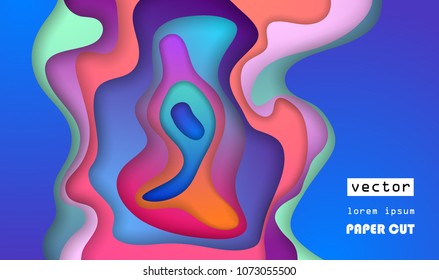 3d abstract paper cut background