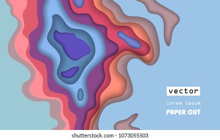3d abstract paper cut background