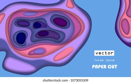 3d abstract paper cut background