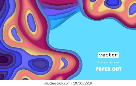 3d abstract paper cut background