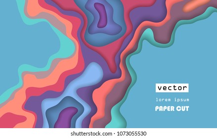 3d abstract paper cut background
