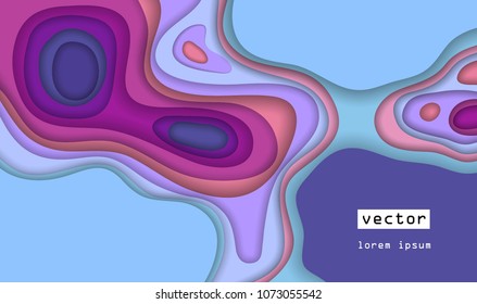 3d abstract paper cut background