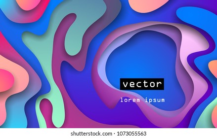 3d abstract paper cut background
