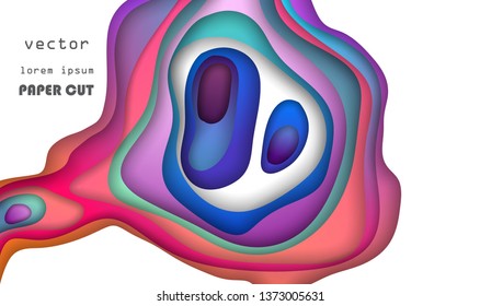 3d abstract paper cut background