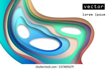 3d abstract paper cut background