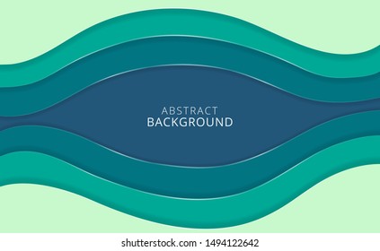 3D abstract paper cut background. abstract realistic papercut decoration textured wavy layers.vector illustration. design colorful layout for cover, flyers, posters, presentations, banners background.