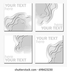 3d Abstract Paper Cut White And Graybackground Vector Rectangle Template In Carving Art Style 3d Abstract Paper Cut White And Graybackground Vector Rectangle Template In Carving Art Style