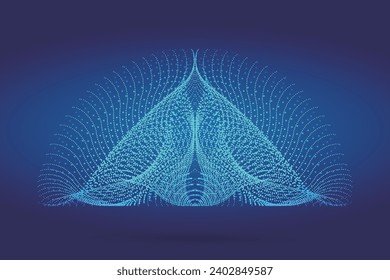 3D abstract particle line graphics technology vector poster background