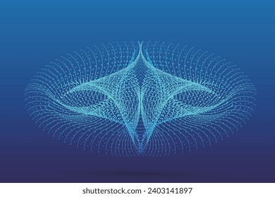 tecnología de gráficos de líneas de partículas abstractas 3D fondo de afiche vectorial