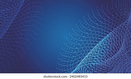 3D abstract particle line technology vector poster background