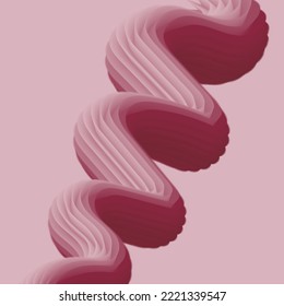 3D-abstrakter rosafarbener Spiralhintergrund