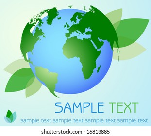 3d abstract planet earth green concept
