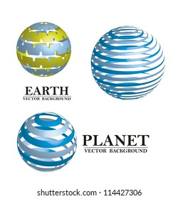 3d abstract planet isolated over white background. vector