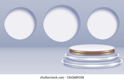 3D Abstract podium minimal background with clean stage