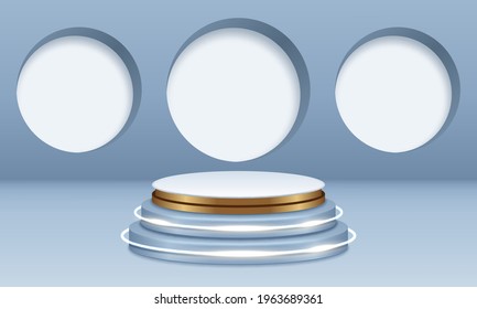 3D Abstract podium minimal background with clean stage