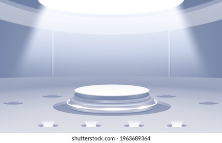 3D Abstract podium minimal background with clean stage