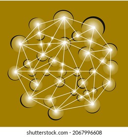 3D Abstract polygonal geometric nest object ,abstract design element. Background for your business.Vector illustration.