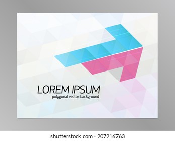 3d abstract polygonal isometric background with arrow, flow lines and semitransparent glass-like cubes.