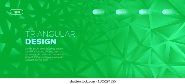 3d Abstract Polygonal Pattern. Gradient Geometry Texture. Vector Minimal Poster. Commercial Landing Page. Green 3d Modern Polygon Background. Graphic Geometric Shapes. Dynamic Polygonal Banner.