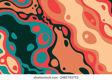 3D abstract psychedelic groovy background. Vector illustration.