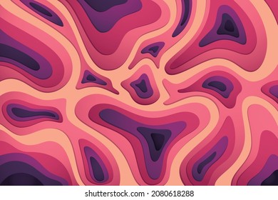 3D Abstract purple background with paper cut shapes