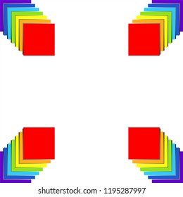 3D Abstract reinbow colors background or frame. 