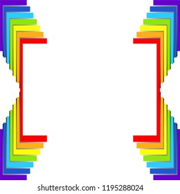 3D Abstract reinbow colors background or frame. 