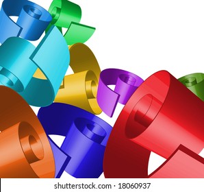 3d abstract ribbon twirl - full editable vector illustration