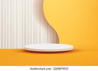 3d abstract scene background soft floating white podium product presentation mock up show
