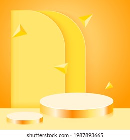 3d abstract scene and shapes background