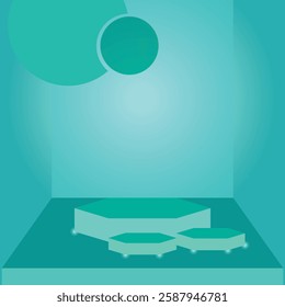 3d abstract scene and shapes background