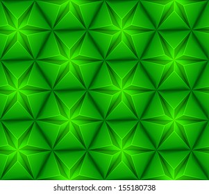 3d Abstract seamless background with green triangles star